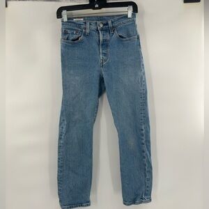 Levi’s 501 button fly blue jeans straight leg size W24 L26
